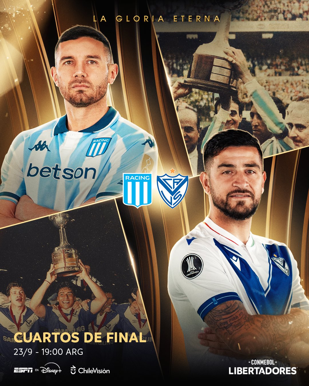 ¡Por un lugar en las Semifinales de la Copa Libertadores! Racing recibe al Vélez de Montero con una ventaja mínima en el marcador